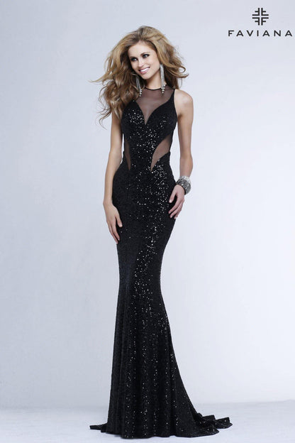 Faviana 7331 Long Mermaid Silhouette Gown - The Dress Outlet Faviana