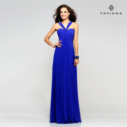 Faviana 7672 Empire Waist Long Formal Dress - The Dress Outlet Faviana