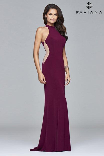 FAVIANA 7943 Long Formal Fitted Dress - The Dress Outlet Faviana