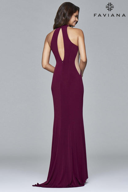 FAVIANA 7943 Long Formal Fitted Dress - The Dress Outlet Faviana