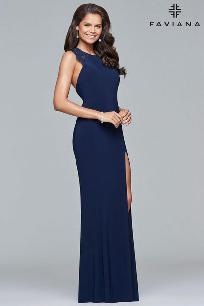 Faviana 8017 Long Sleeveless Formal Dress - The Dress Outlet Faviana
