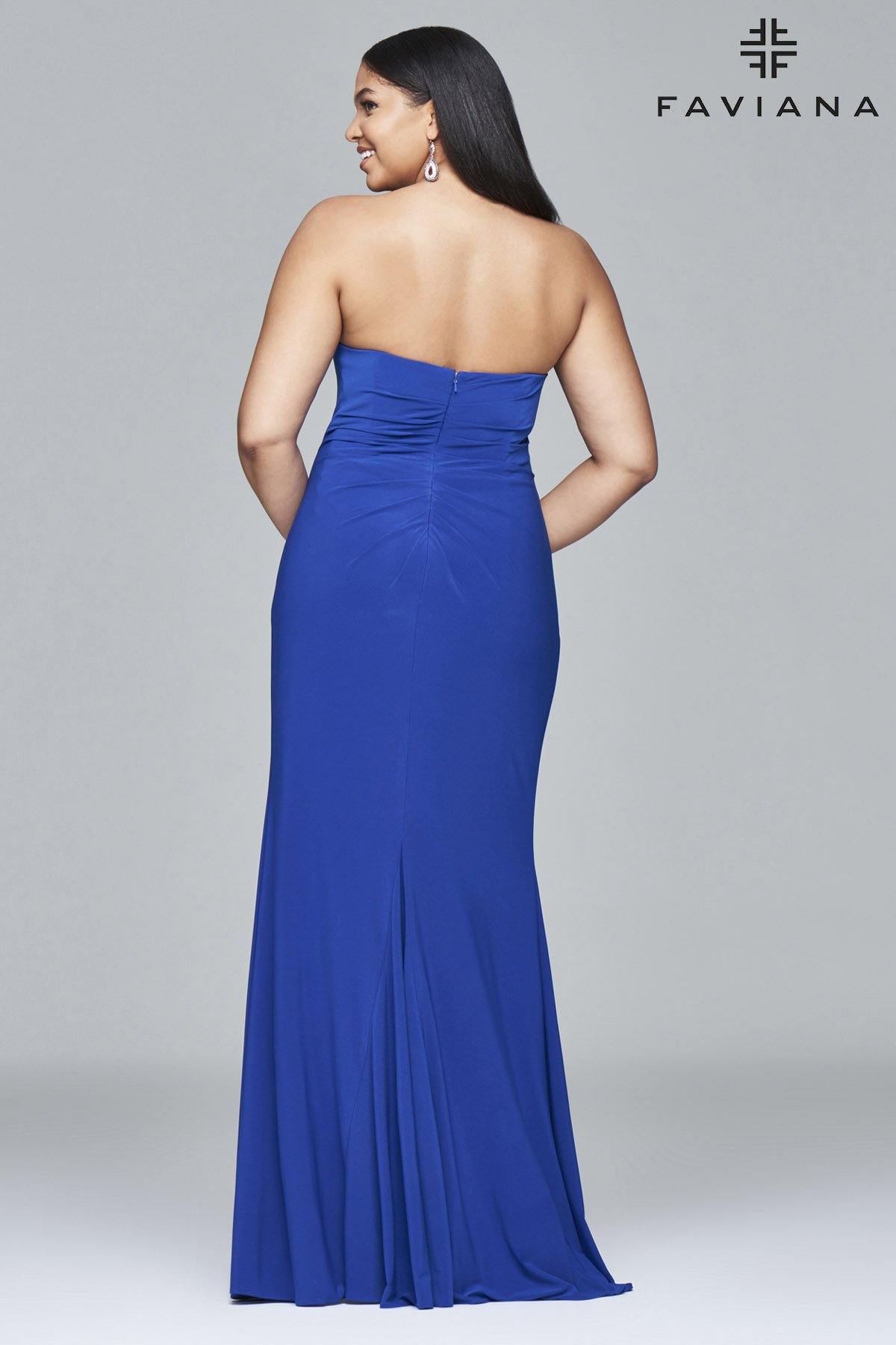 Faviana 9413 Long Strapless Plus Size Formal Dress - The Dress Outlet Faviana