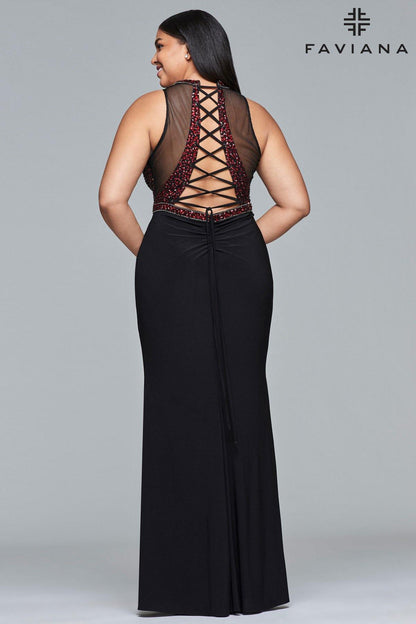 Faviana 9425 Fitted Column Long Evening Dress - The Dress Outlet Faviana