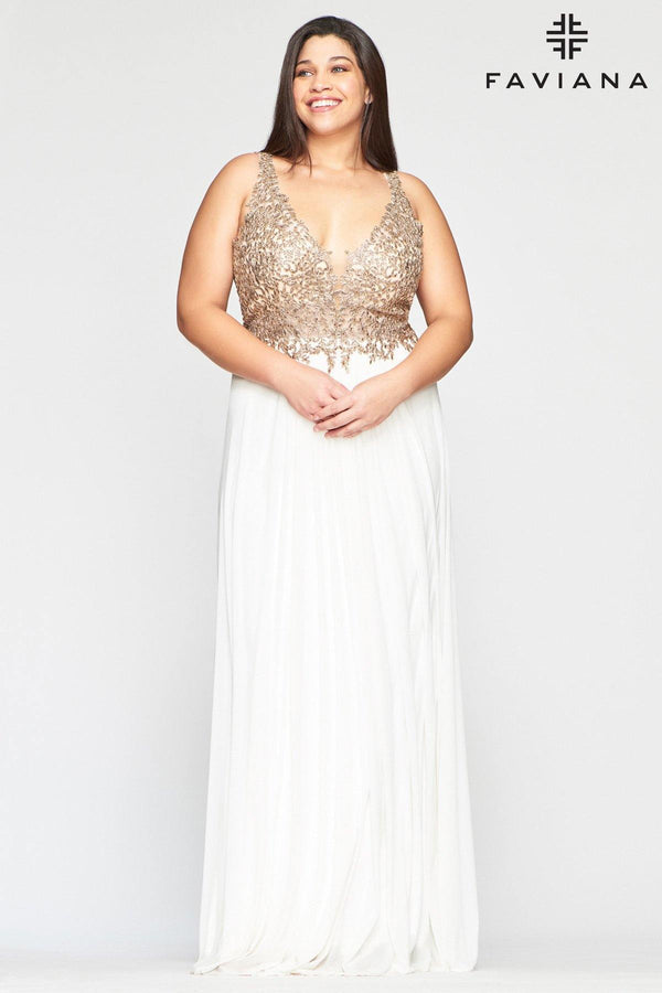 Faviana 9428 Long Formal Plus Size Prom Dress