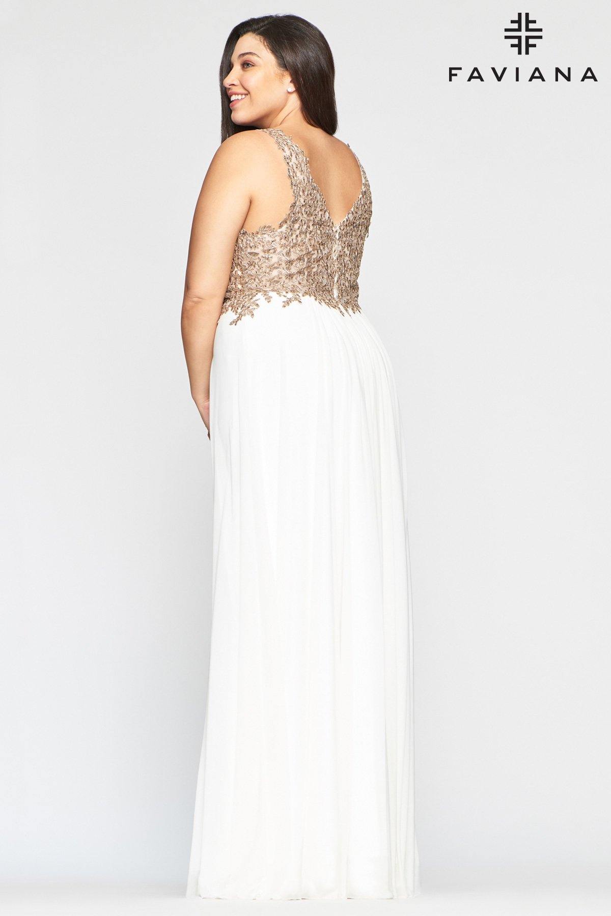 Faviana 9428 Long Formal Plus Size Prom Dress - The Dress Outlet Faviana