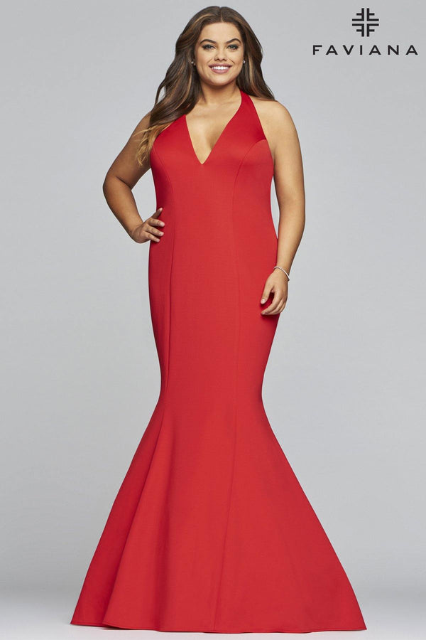Faviana 9454 Long Formal Jersey Evening Dress