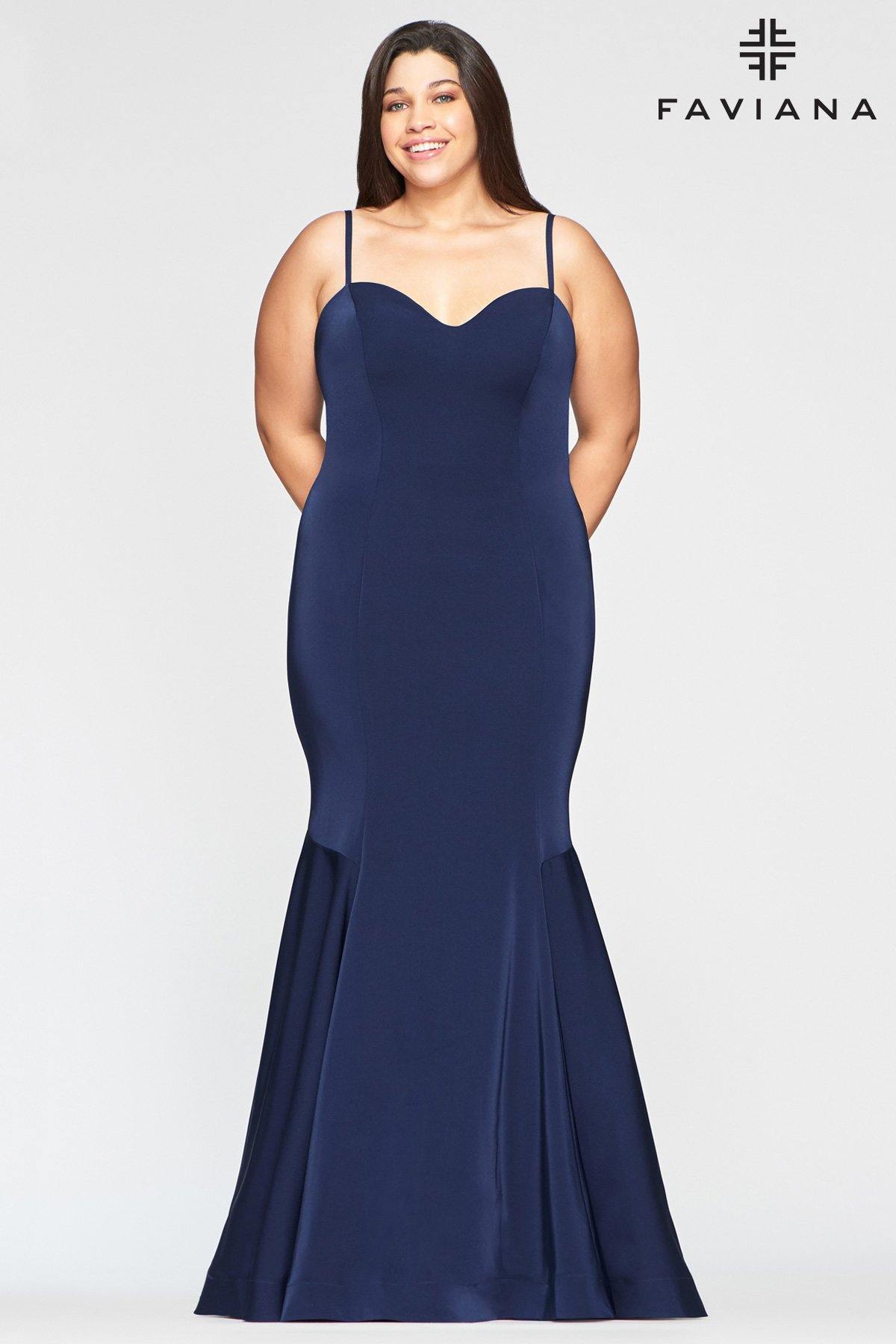 Faviana 9489 Long Fitted Plus Size Prom Dress - The Dress Outlet Faviana