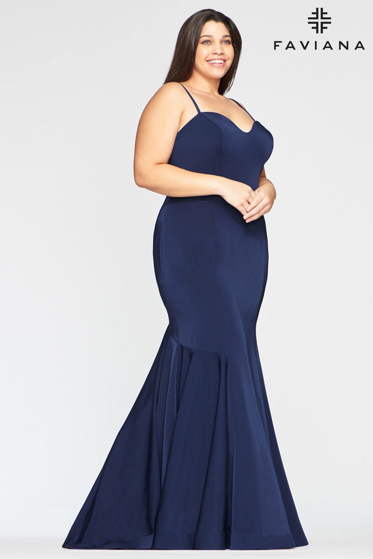 Faviana 9489 Long Fitted Plus Size Prom Dress - The Dress Outlet Faviana