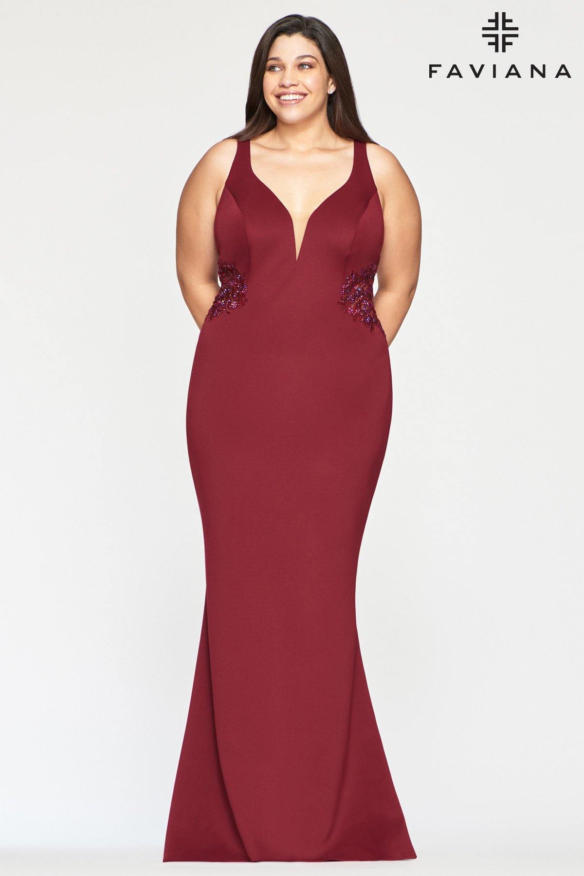 Faviana 9492 Long Formal Fitted Plus Size Prom Gown - The Dress Outlet Faviana