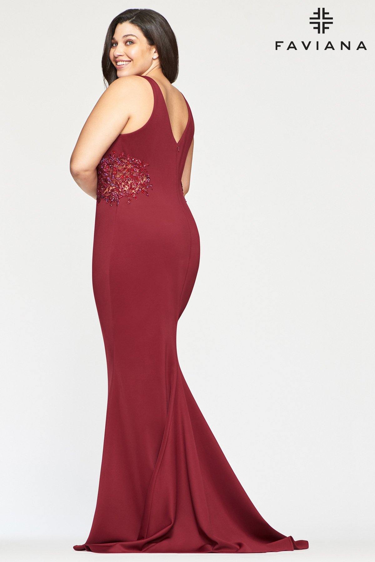 Faviana 9492 Long Formal Fitted Plus Size Prom Gown - The Dress Outlet Faviana