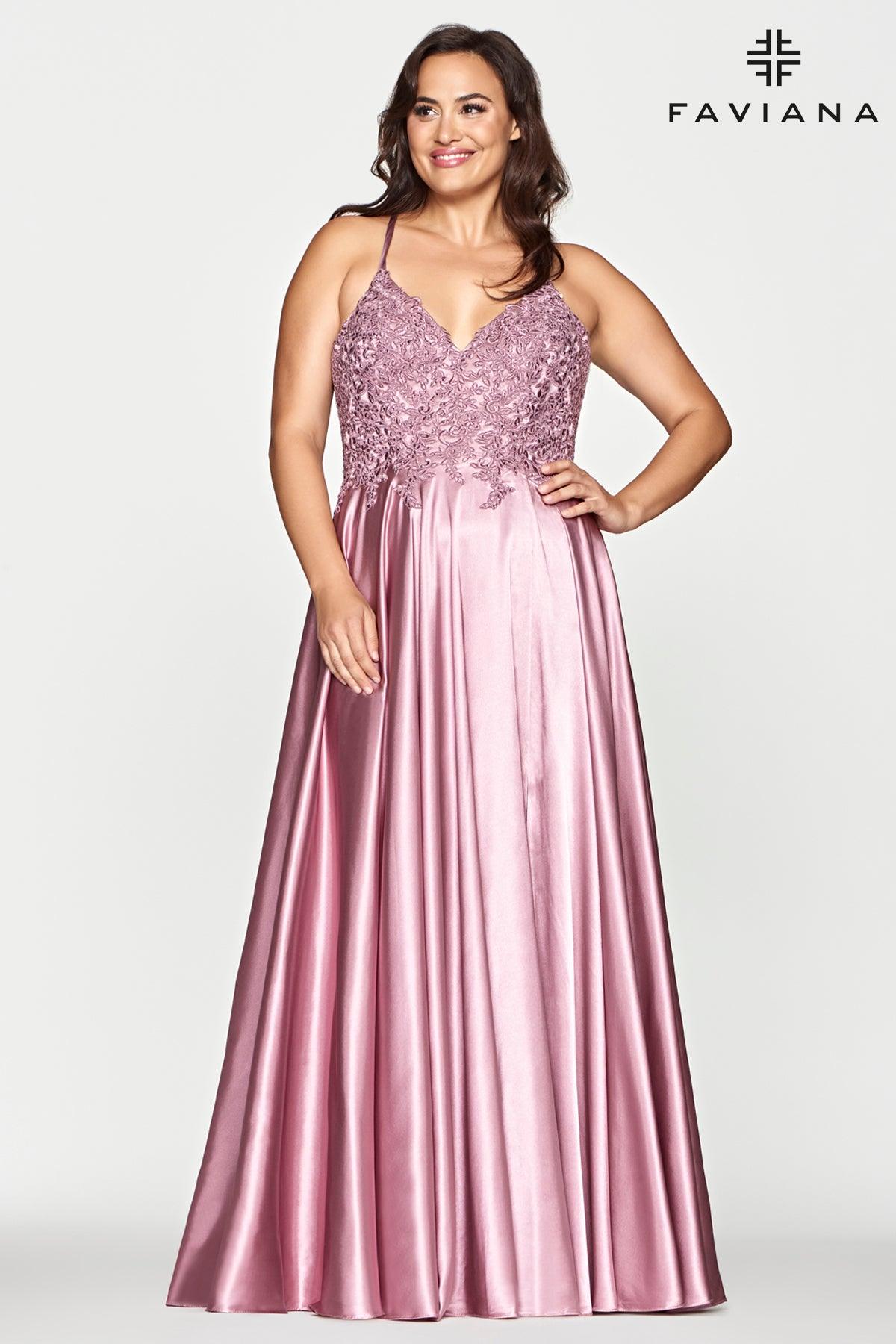 Faviana 9498 Long Formal Plus Size Prom Dress