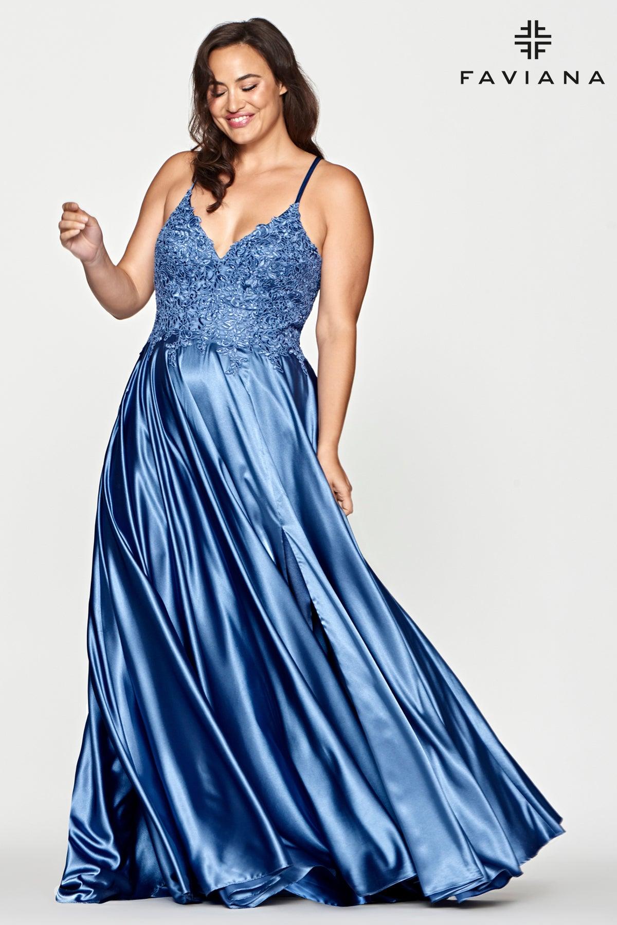 Faviana 9498 Long Formal Plus Size Prom Dress