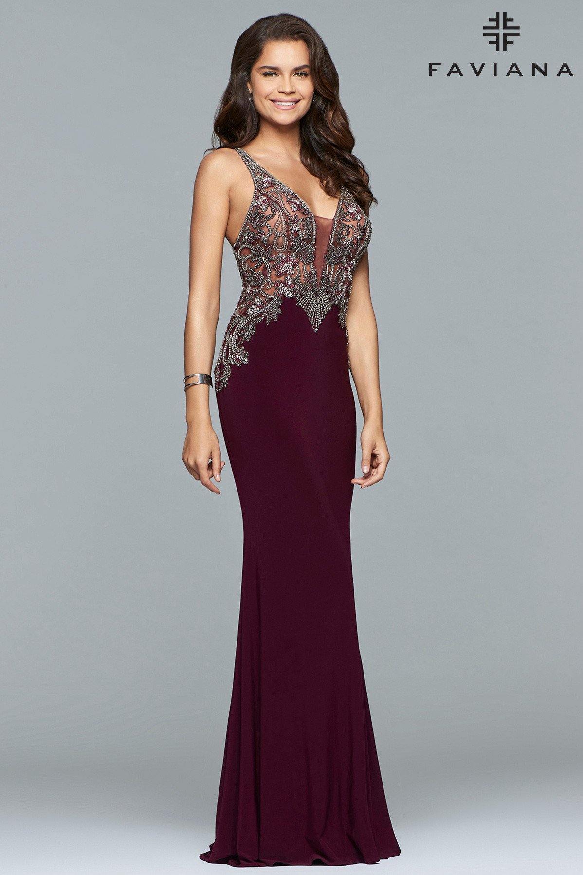 Faviana Long Fitted Prom Dress S10002 Sale - The Dress Outlet