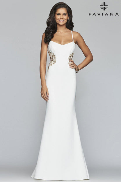 Faviana Long Wedding Dress S10302 Sale - The Dress Outlet