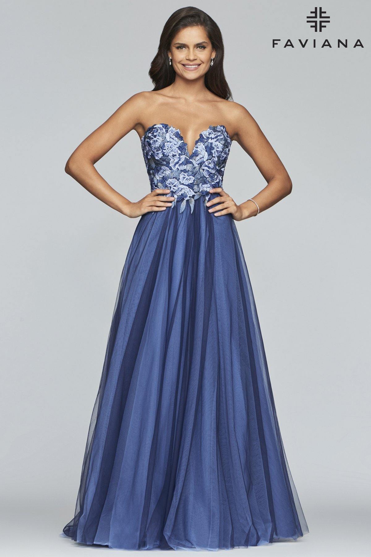 Faviana S10023 Strapless Long Gown - The Dress Outlet Faviana