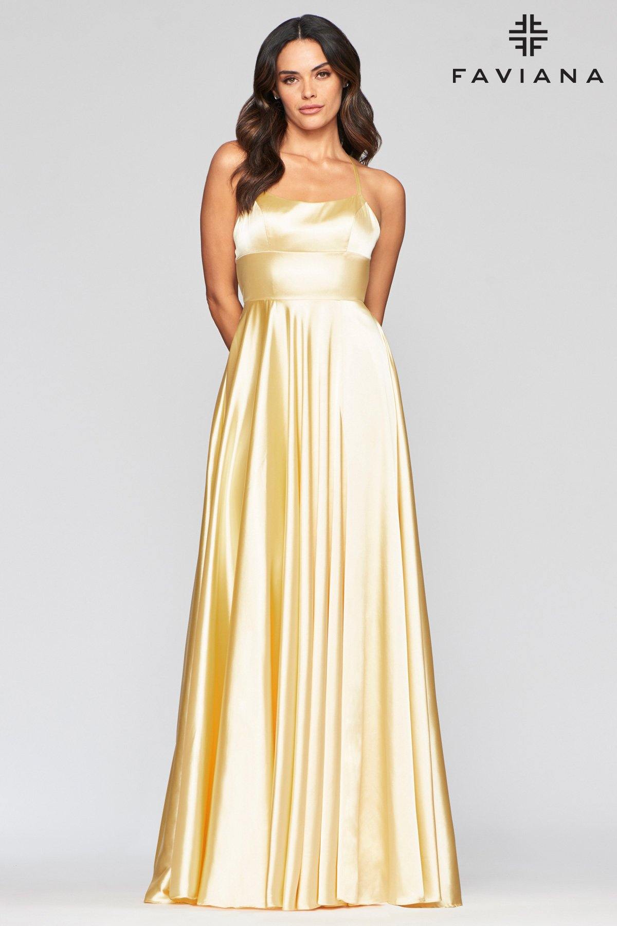 Faviana S10211 Long Halter Evening Prom Gown Formal - The Dress Outlet Faviana