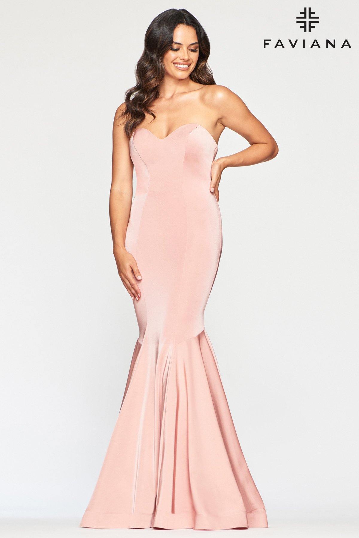Faviana S10213 Long Strapless Mermaid Prom Gown - The Dress Outlet Faviana