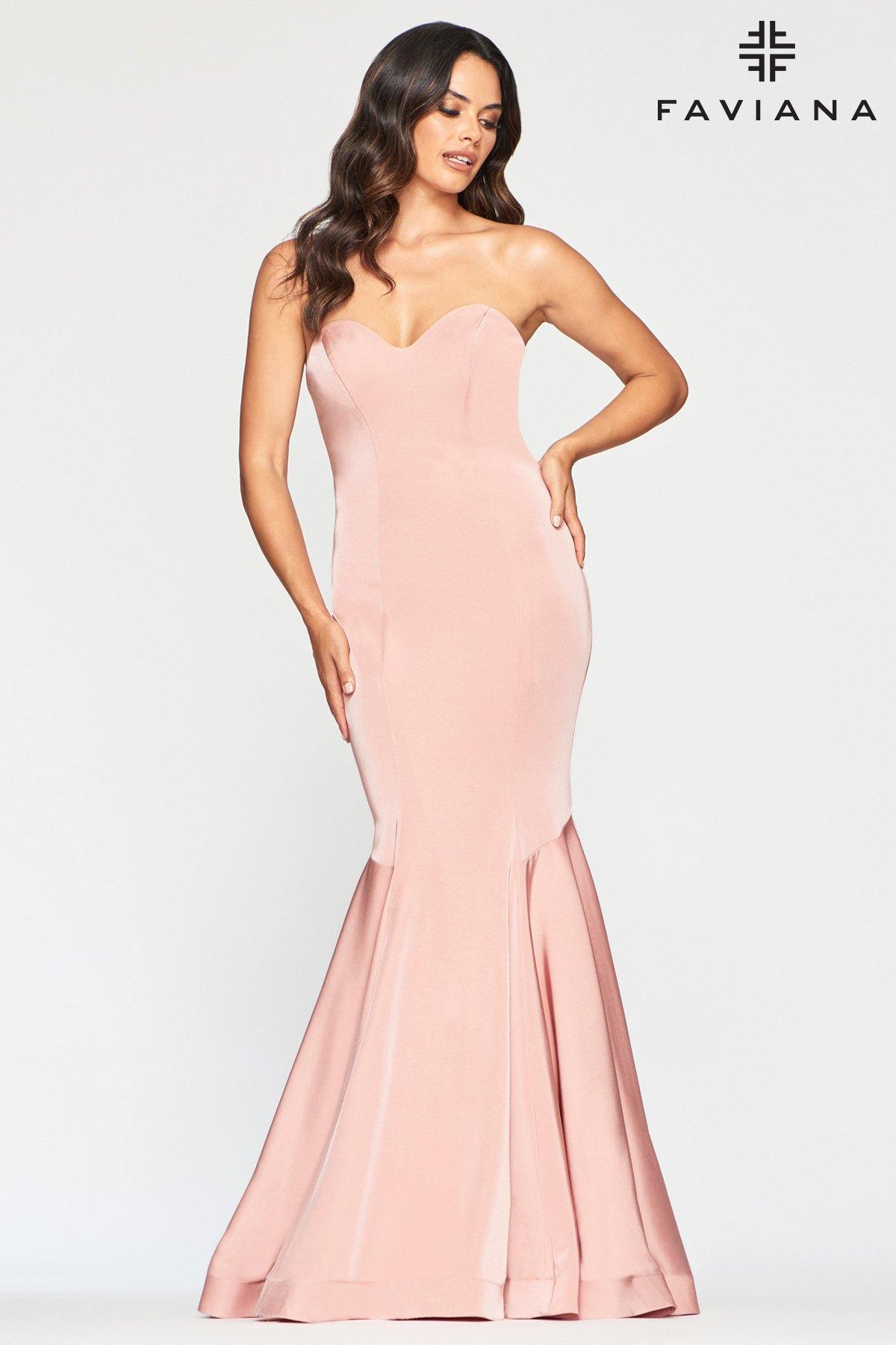 Faviana S10213 Long Strapless Mermaid Prom Gown - The Dress Outlet Faviana