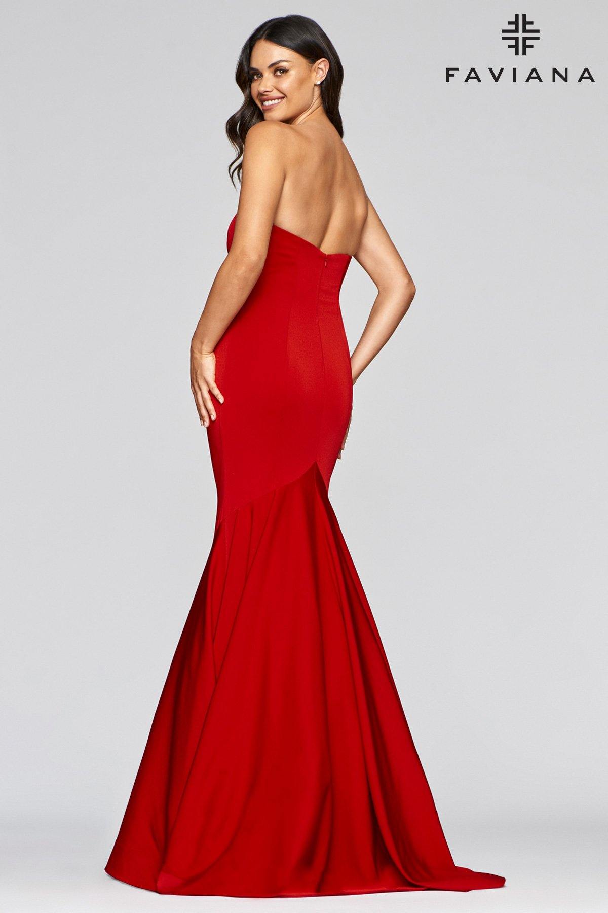 Faviana S10213 Long Strapless Mermaid Prom Gown - The Dress Outlet Faviana