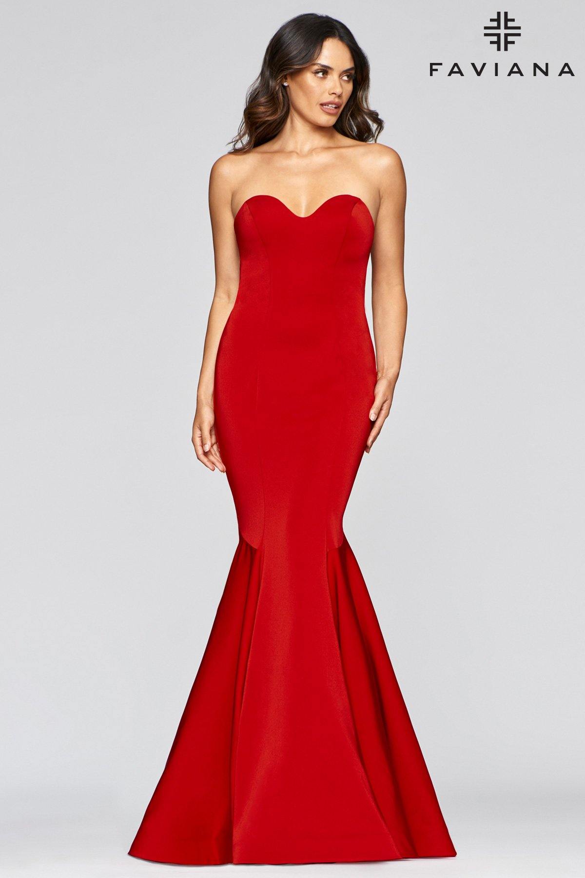 Faviana S10213 Long Strapless Mermaid Prom Gown - The Dress Outlet Faviana