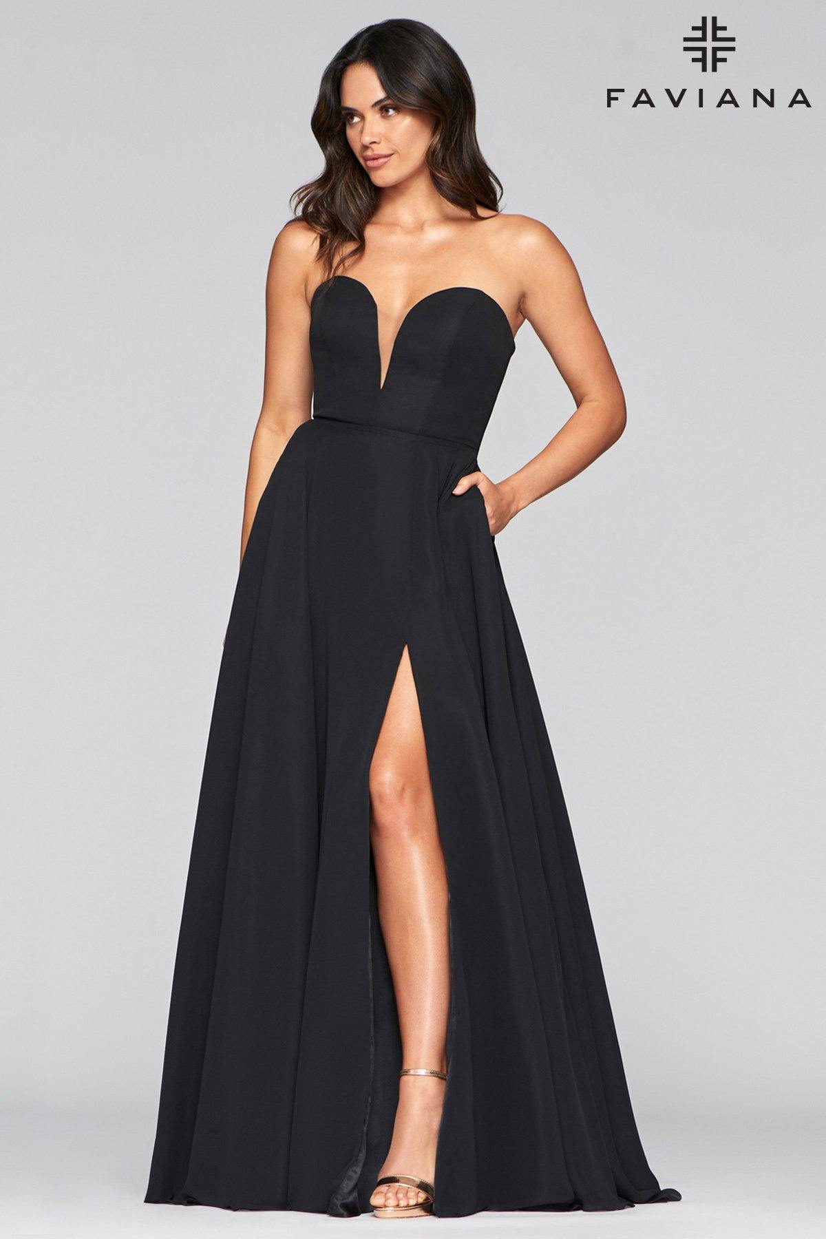 Faviana S10232 Long Formal Prom Strapless Dress - The Dress Outlet Faviana