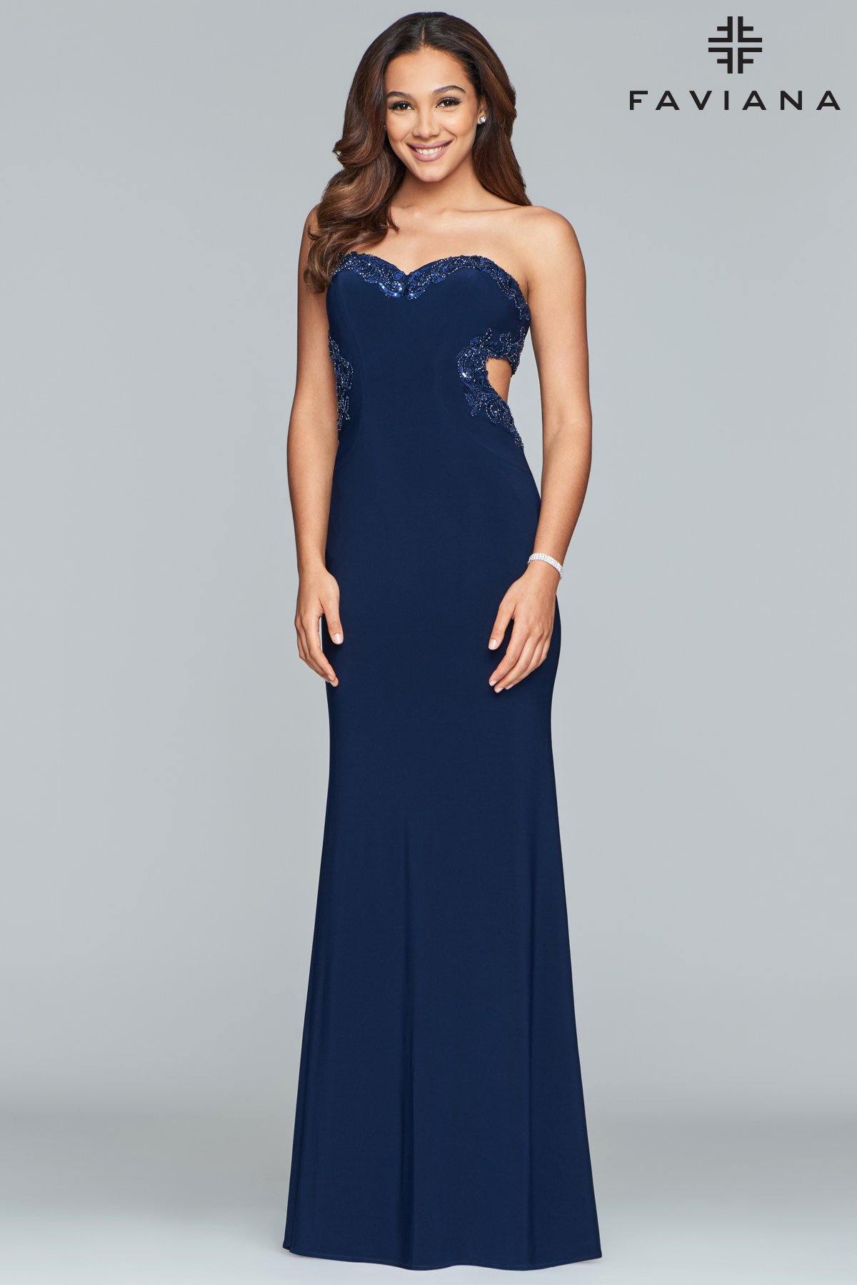 Faviana S10271 Long Strapless Sweetheart Formal Dress - The Dress Outlet Faviana