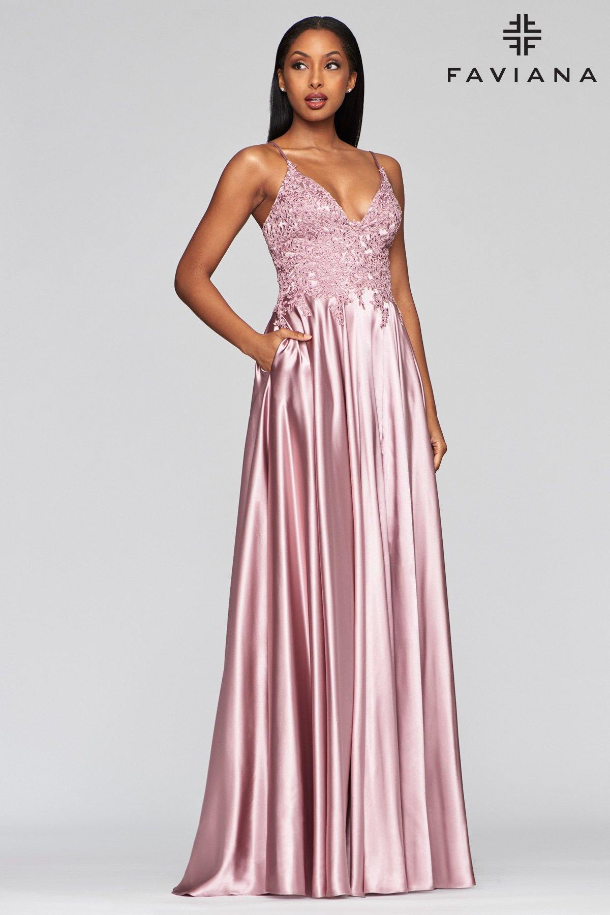 Faviana S10400 Long Formal Bridesmaids Prom Dress - The Dress Outlet Faviana