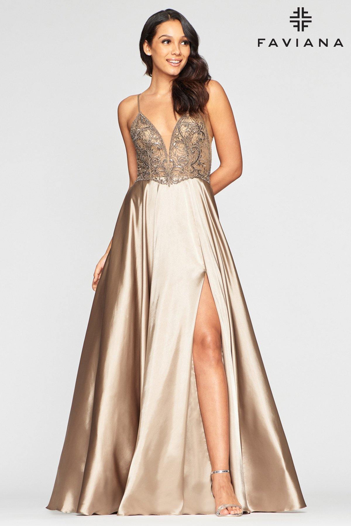 Faviana S10401 Long Formal Evening Prom Dress - The Dress Outlet Faviana