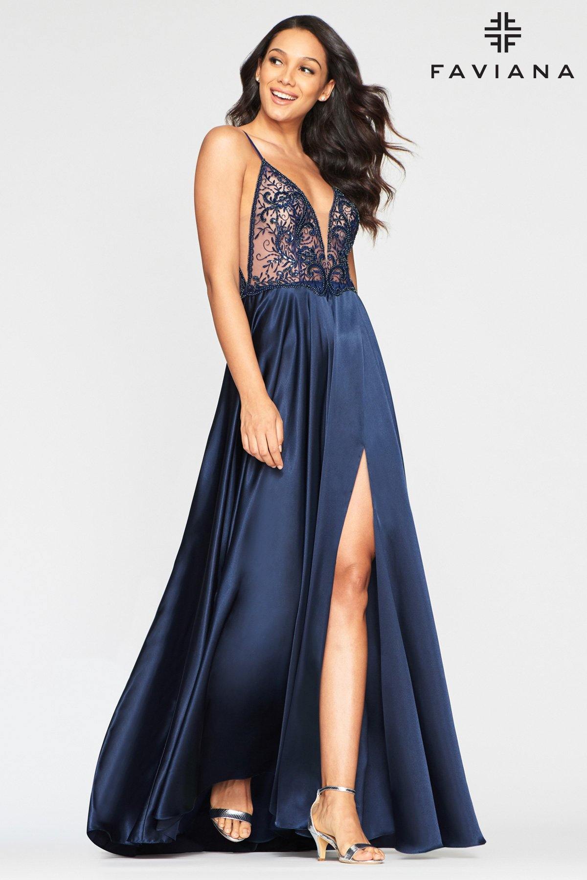 Faviana S10401 Long Formal Evening Prom Dress - The Dress Outlet Faviana