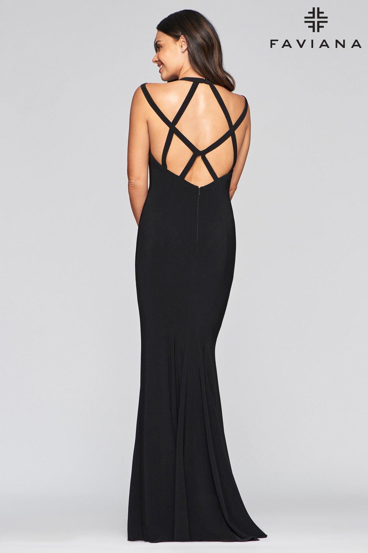 Faviana S10417 Long Formal Mermaid Fit Prom Dress - The Dress Outlet Faviana