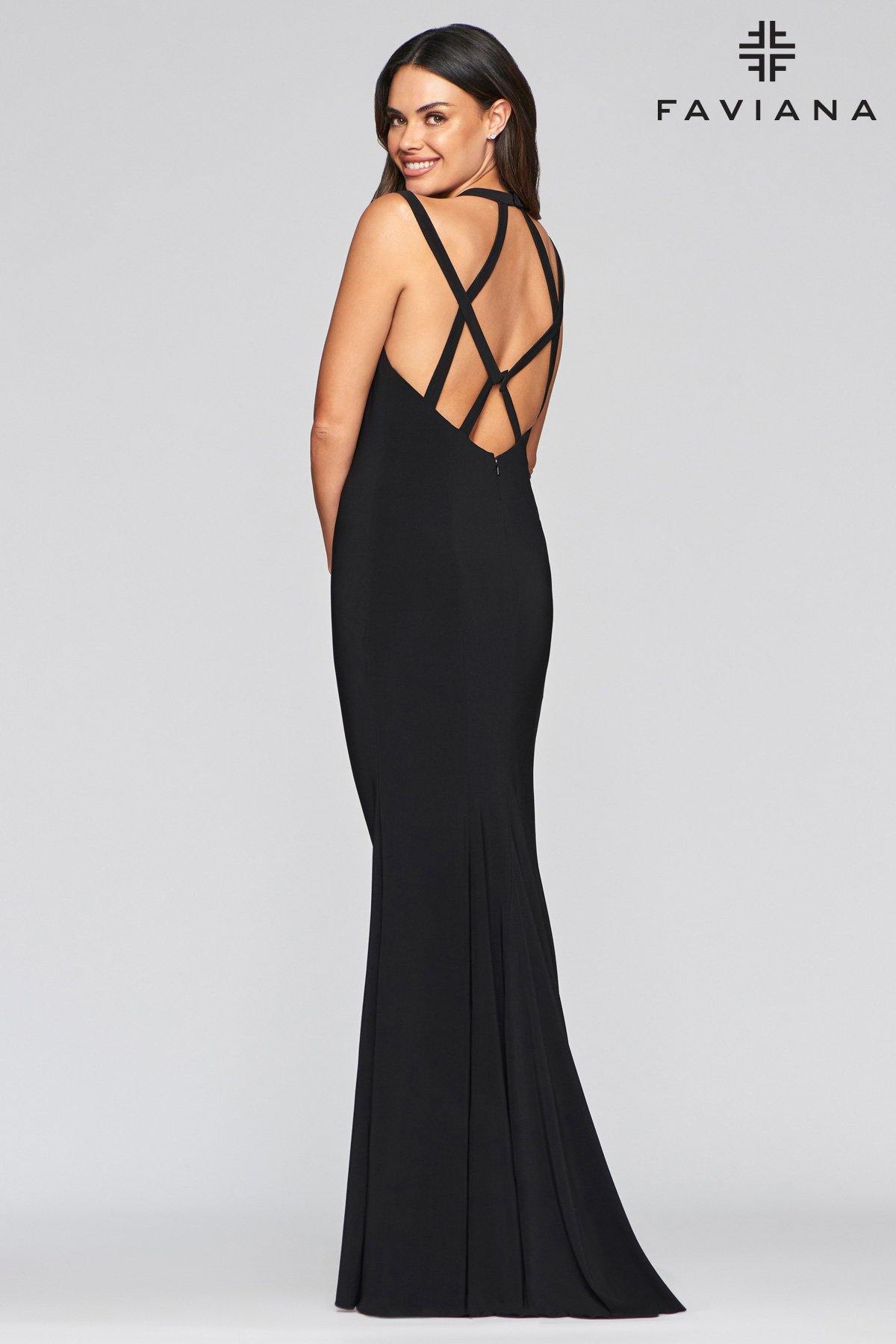 Faviana S10417 Long Formal Mermaid Fit Prom Dress - The Dress Outlet Faviana