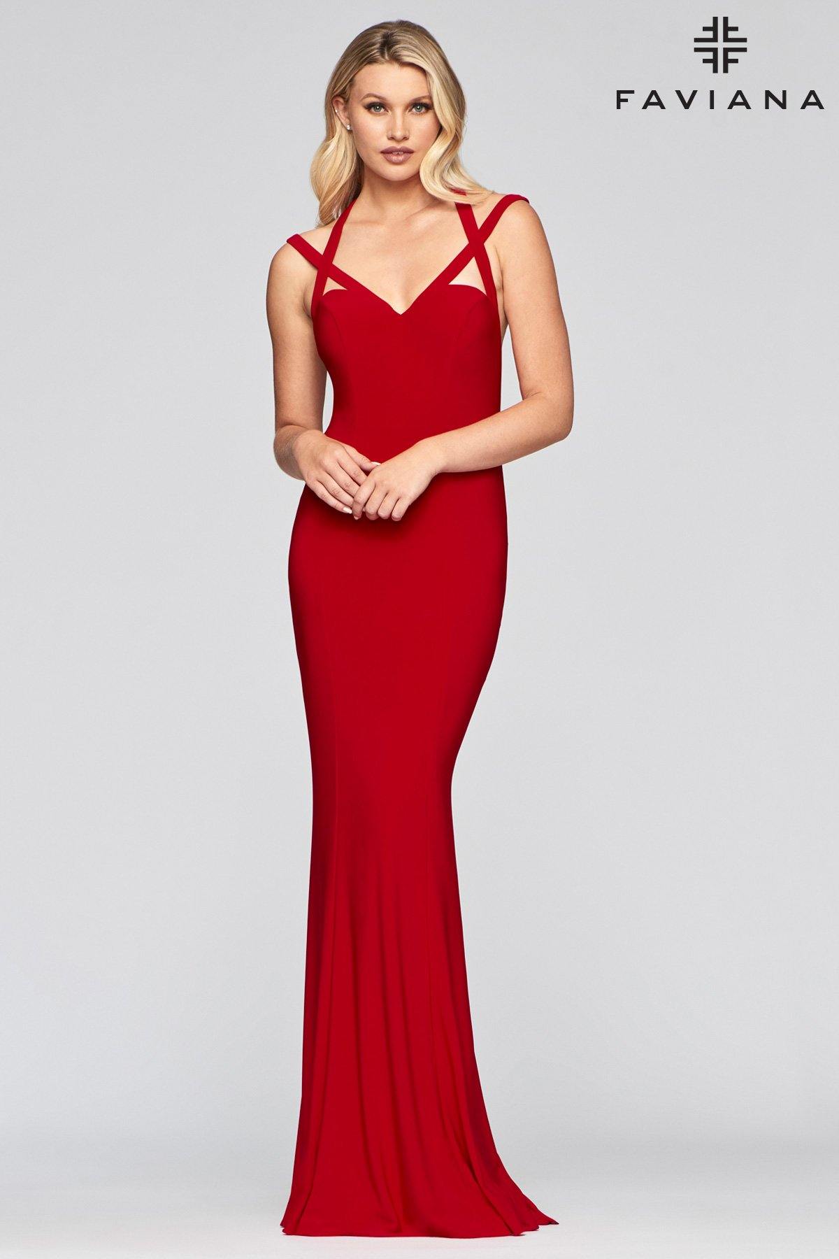 Faviana S10417 Long Formal Mermaid Fit Prom Dress - The Dress Outlet Faviana