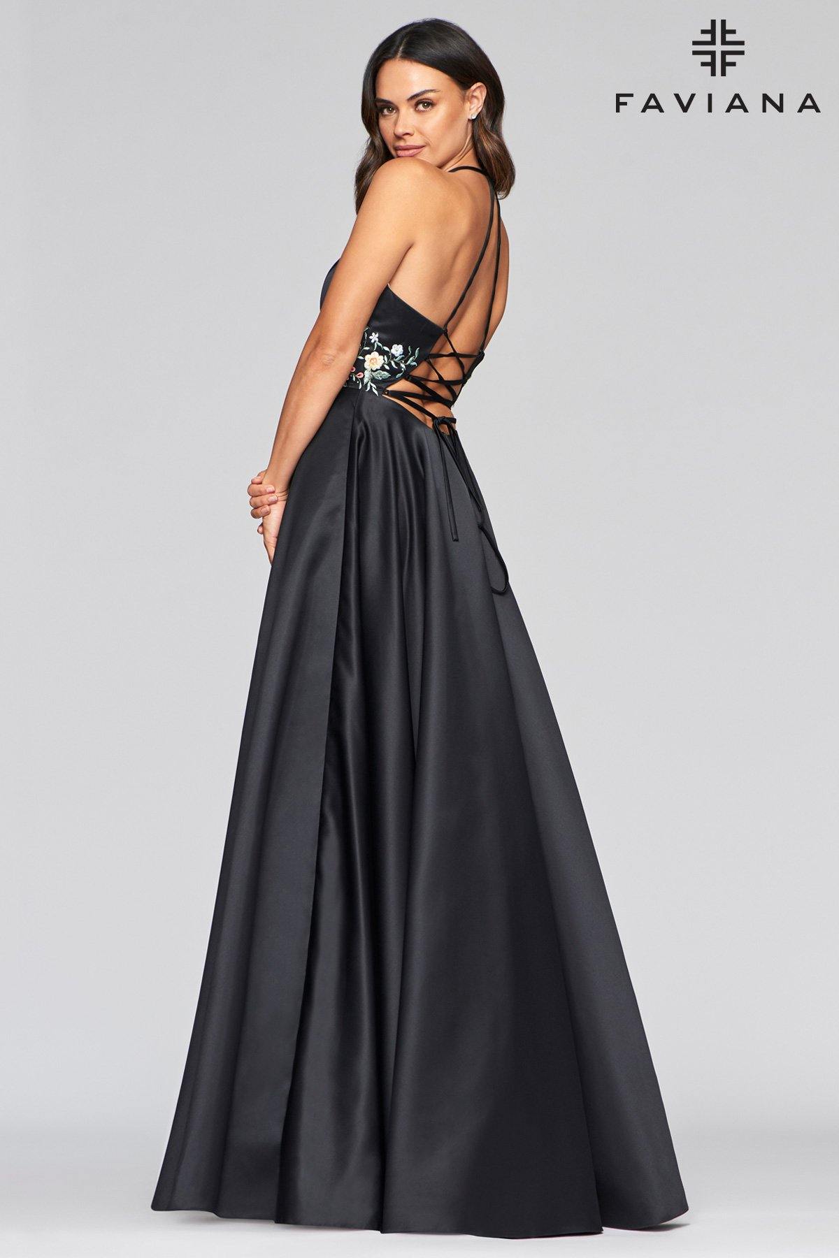 Faviana S10423 Prom Long Halter Prom Ball Gown - The Dress Outlet Faviana