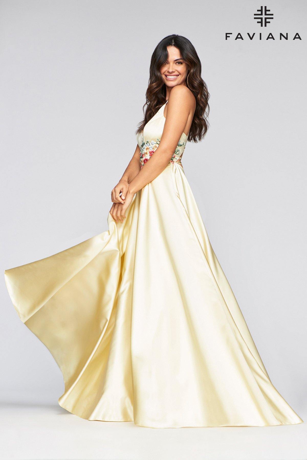 Faviana S10423 Prom Long Halter Prom Ball Gown - The Dress Outlet Faviana