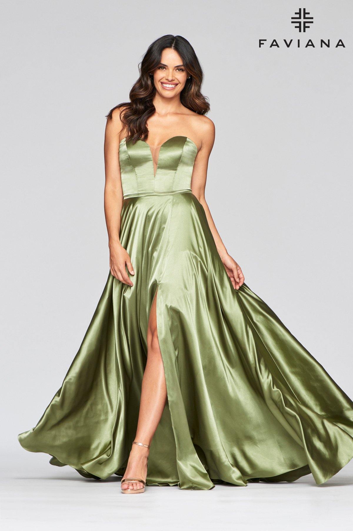 Faviana S10428 Long Formal Strapless Prom Dress - The Dress Outlet Faviana