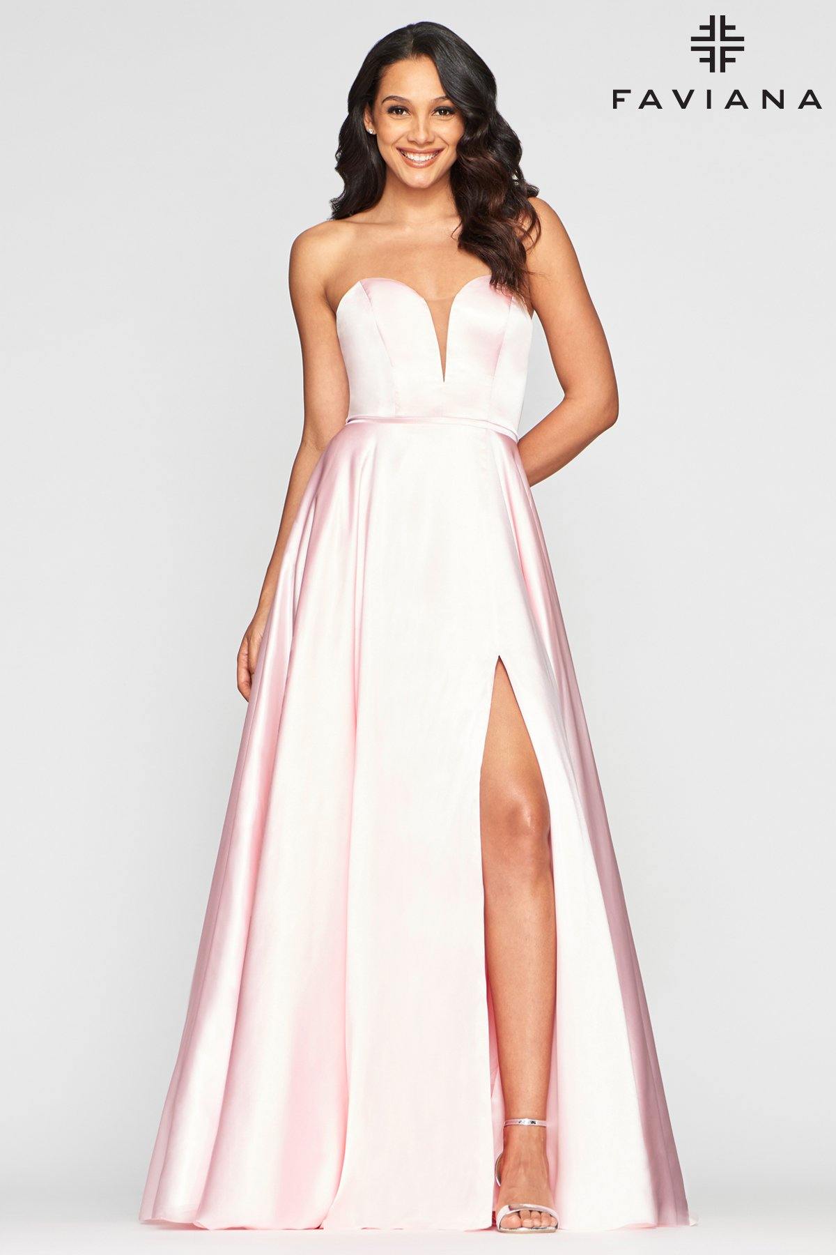 Faviana S10428 Long Formal Strapless Prom Dress - The Dress Outlet Faviana