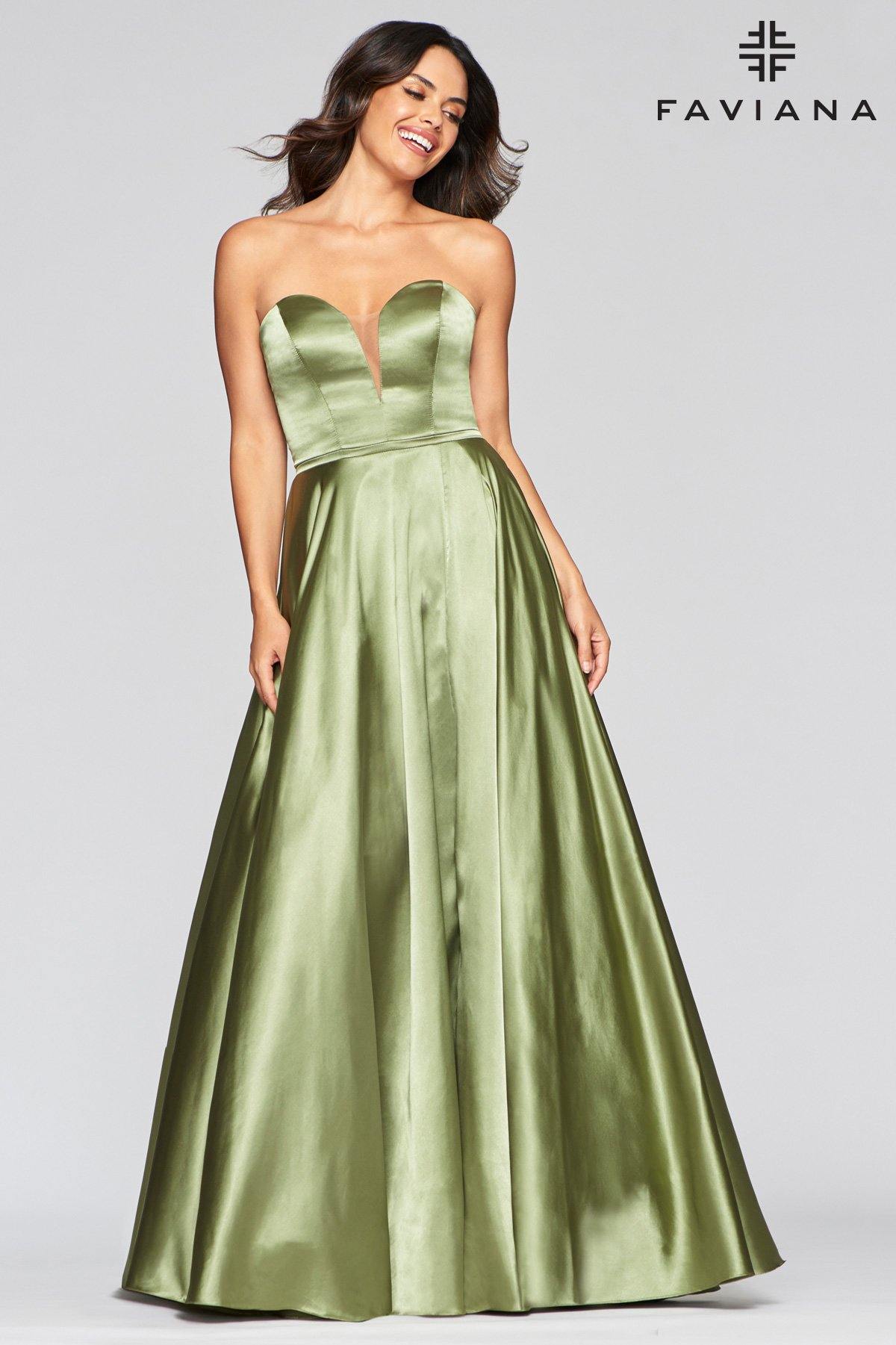 Faviana S10428 Long Formal Strapless Prom Dress - The Dress Outlet Faviana