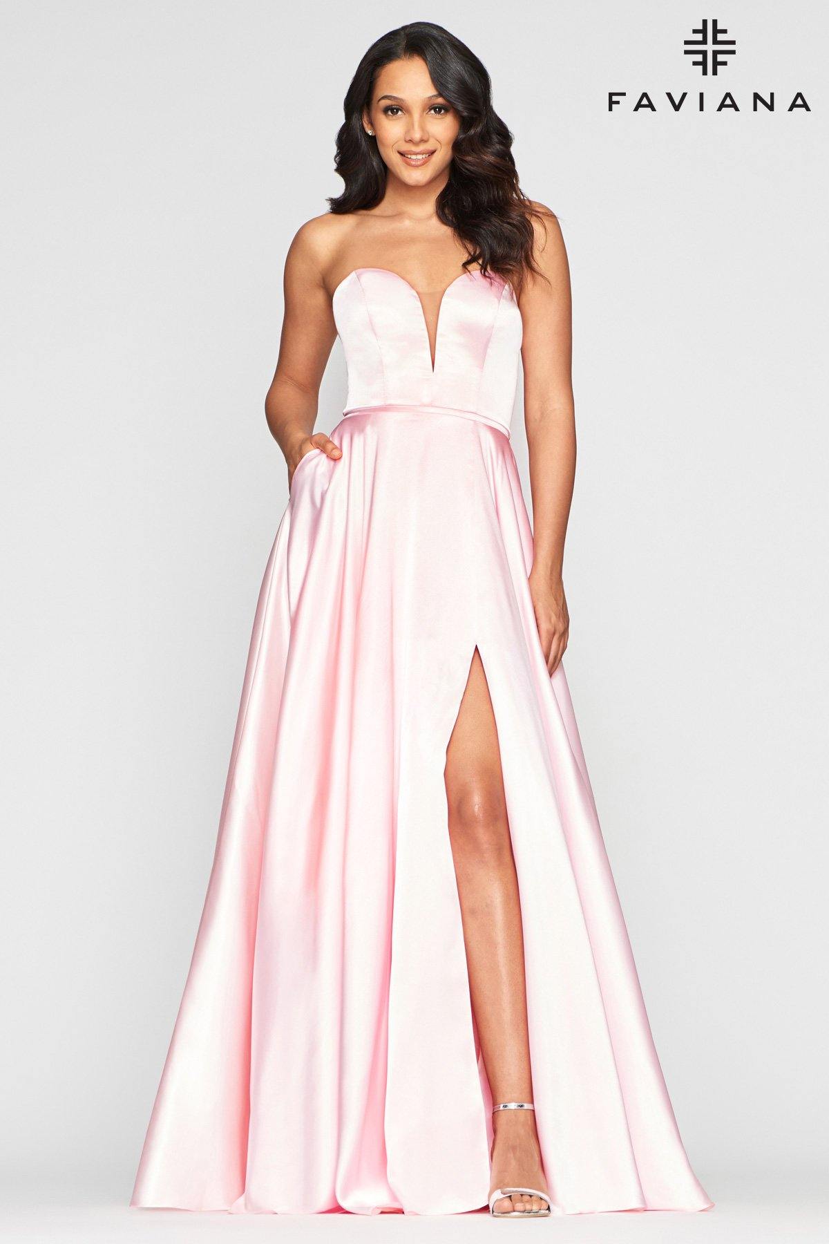 Faviana S10428 Long Formal Strapless Prom Dress - The Dress Outlet Faviana