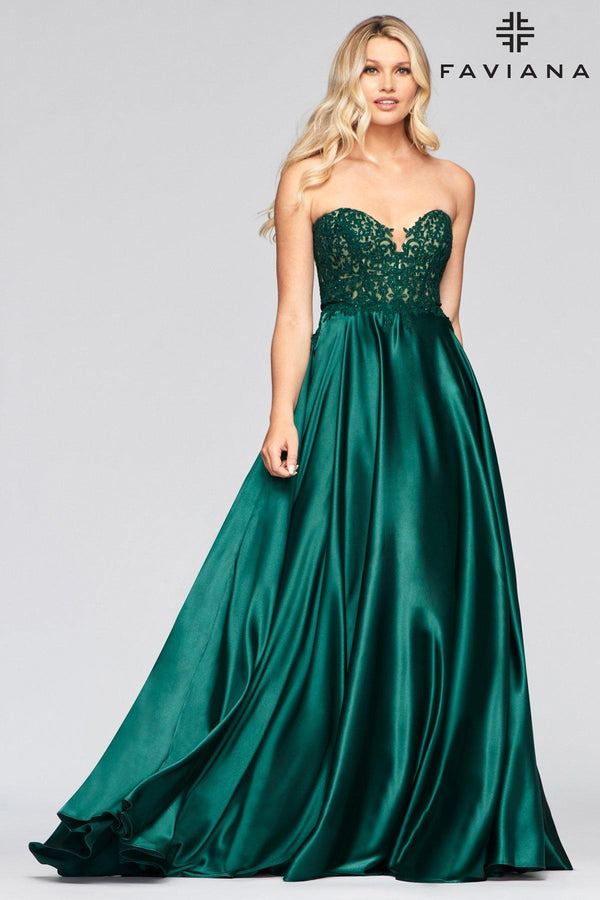 Faviana S10430 Long Formal Strapless Prom Dress