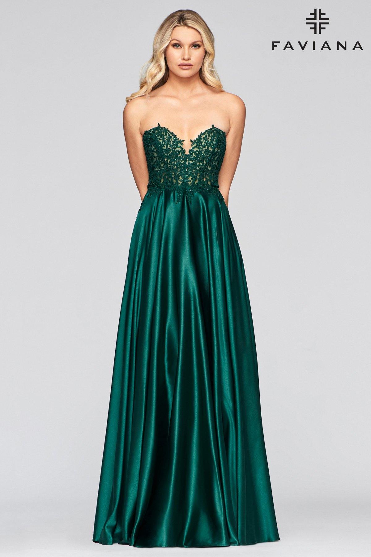 Faviana S10430 Long Formal Strapless Prom Dress - The Dress Outlet Faviana