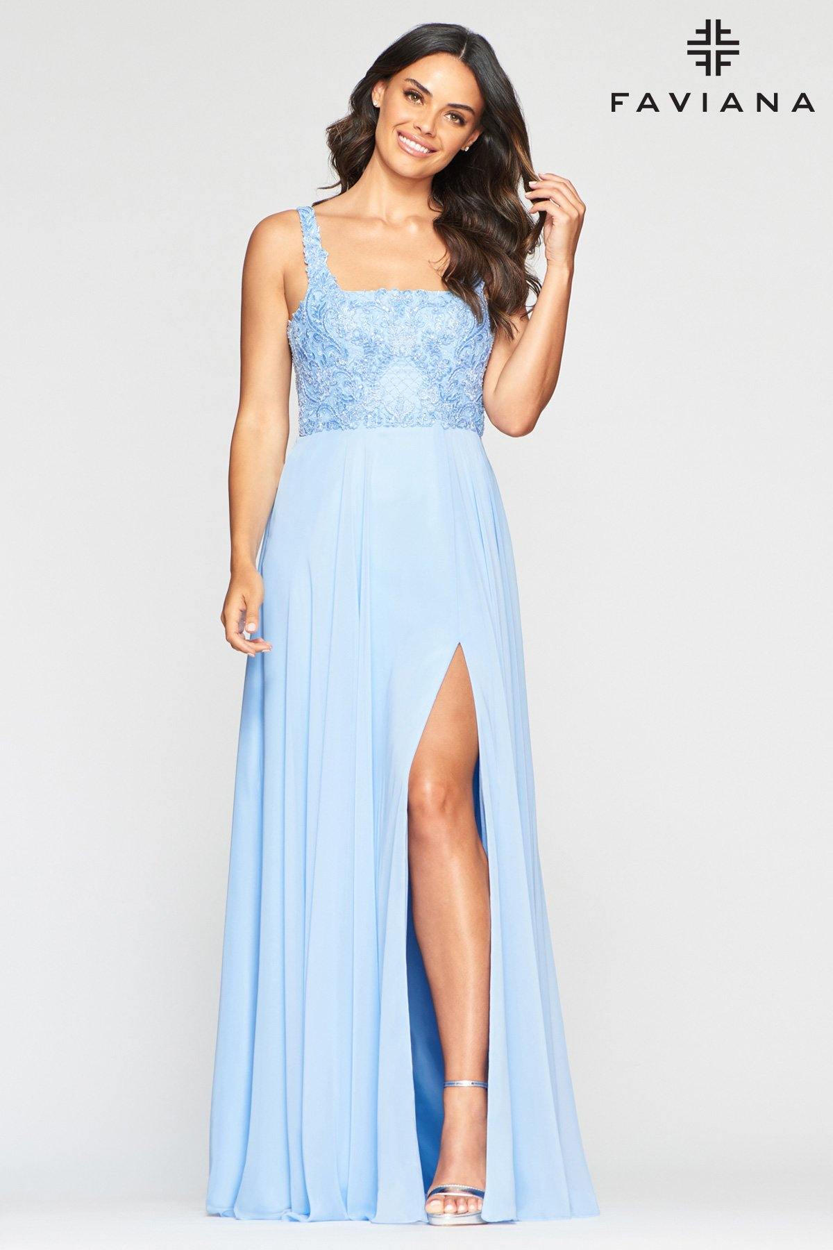 Faviana S10432 Long Formal Evening Prom Dress - The Dress Outlet Faviana