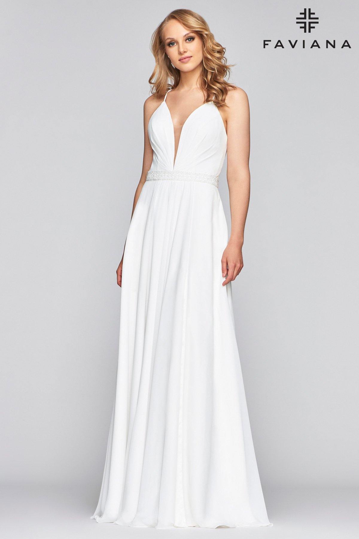 Faviana S10435 Long Bridesmaids Evening Prom Dress - The Dress Outlet Faviana