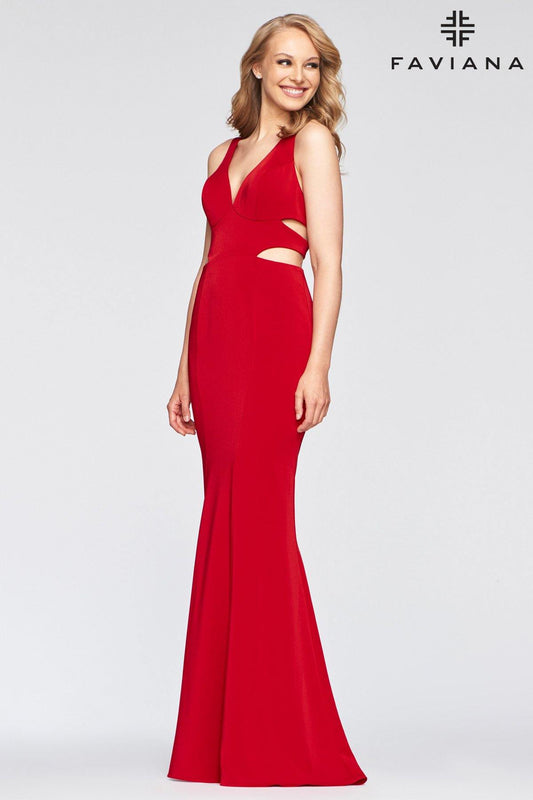 Faviana S10436 Long Formal Fitted Prom Dress - The Dress Outlet Faviana