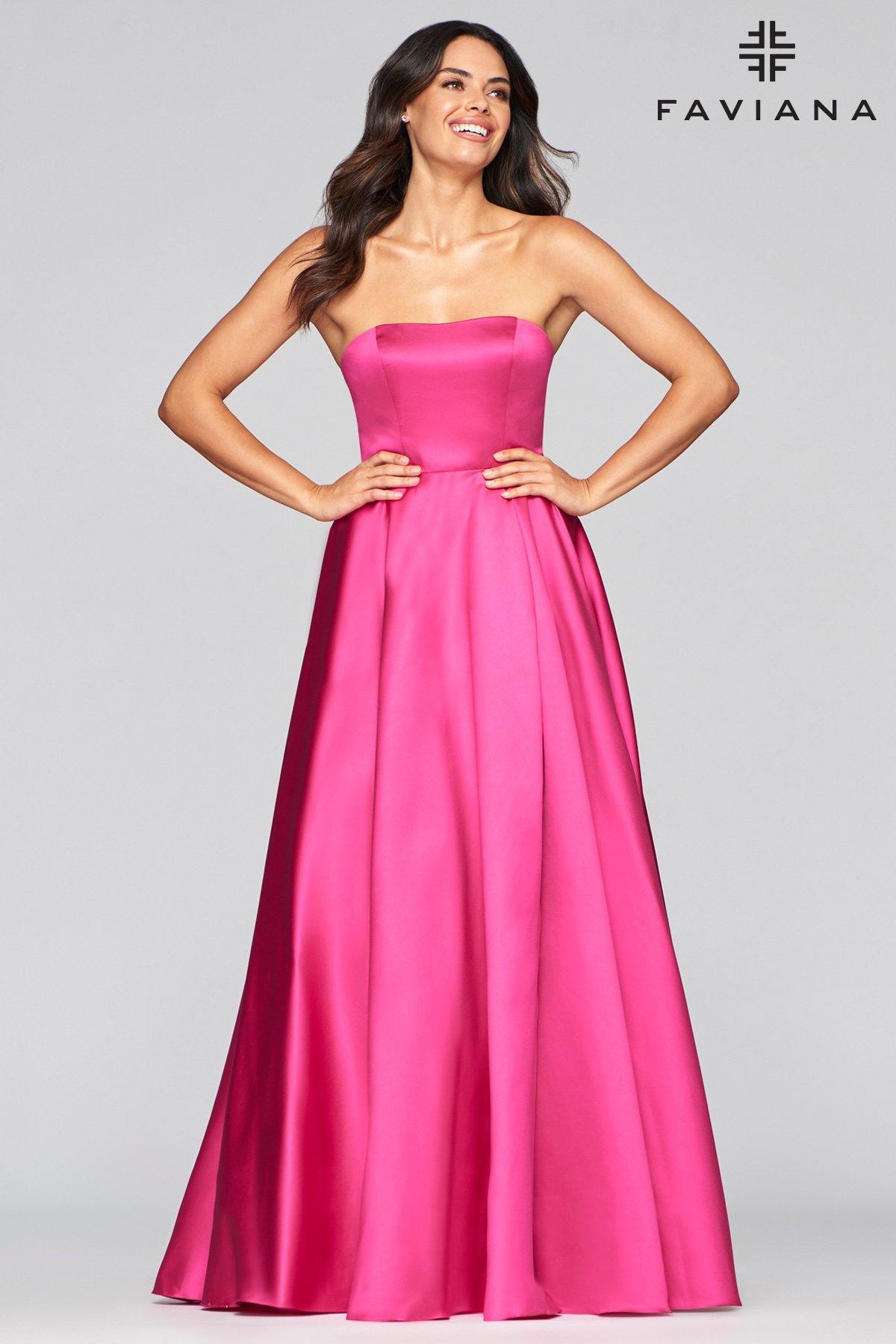 Faviana S10439 Long Straples Formal Prom Dress - The Dress Outlet Faviana