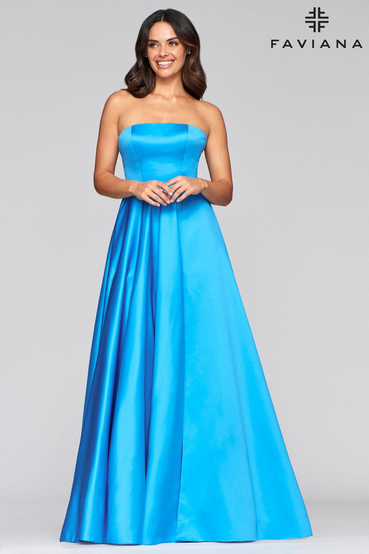 Faviana S10439 Long Straples Formal Prom Dress - The Dress Outlet Faviana