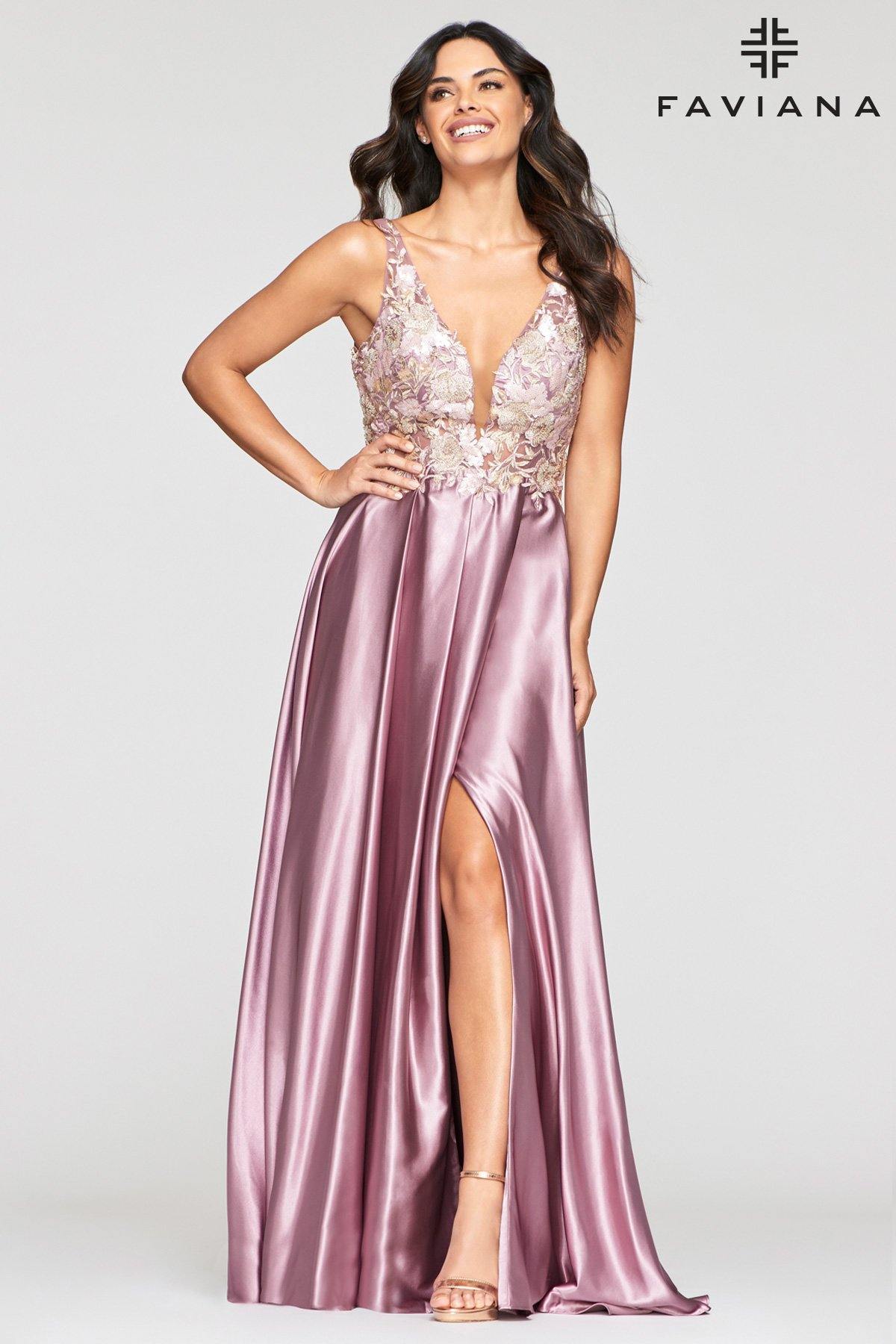 Faviana S10442 Long Formal Sleeveless Prom Dress - The Dress Outlet Faviana