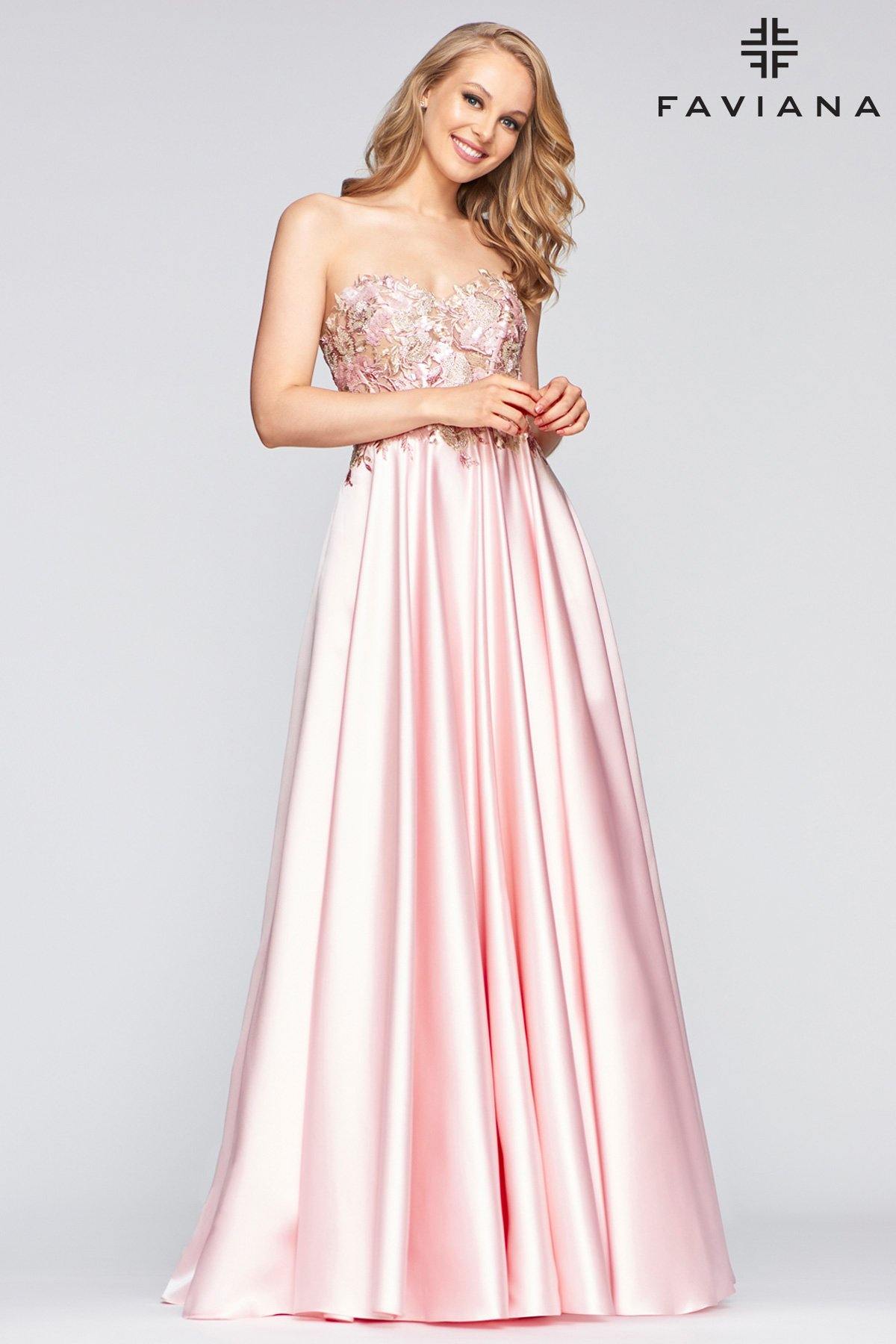 Faviana S10443 Long Strapless Formal Prom Dress - The Dress Outlet Faviana