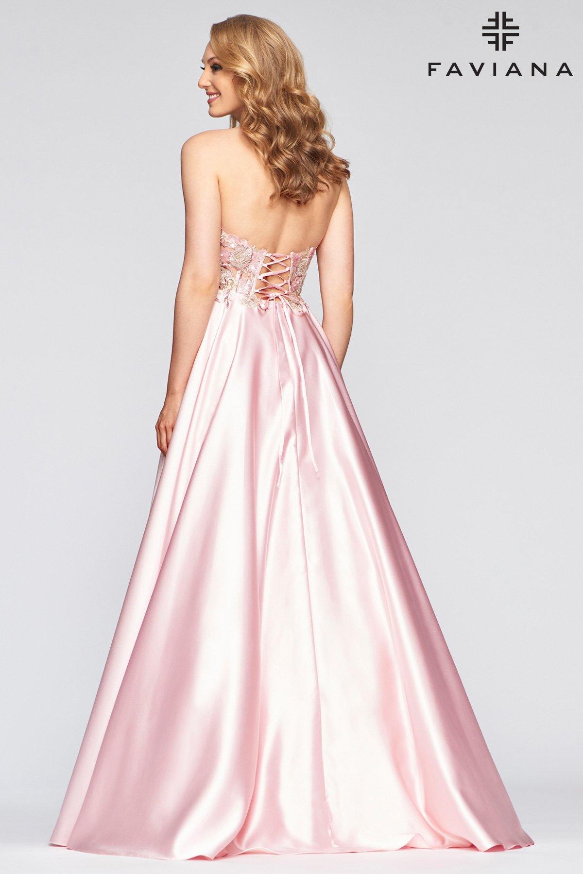 Faviana S10443 Long Strapless Formal Prom Dress - The Dress Outlet Faviana