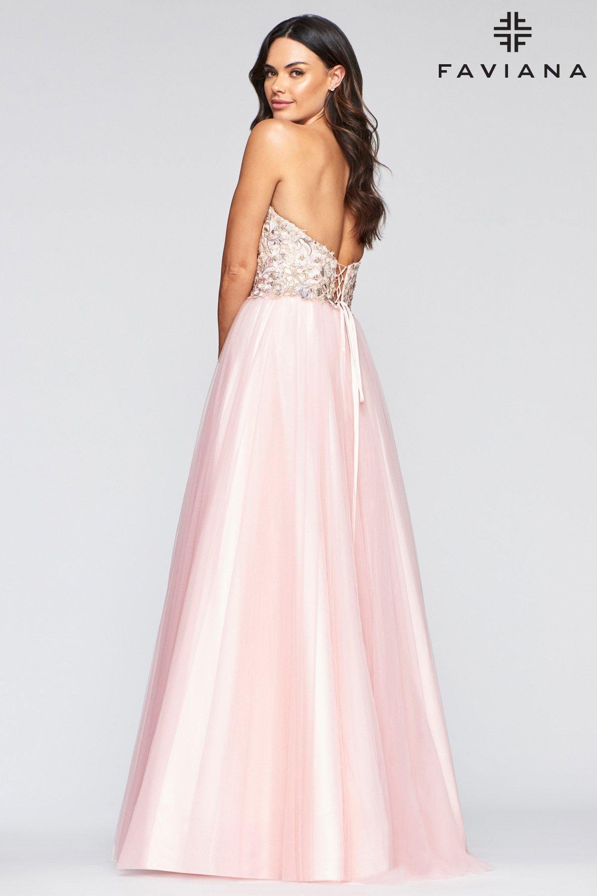 Faviana S10445 Long Formal Strapless Prom Dress - The Dress Outlet Faviana