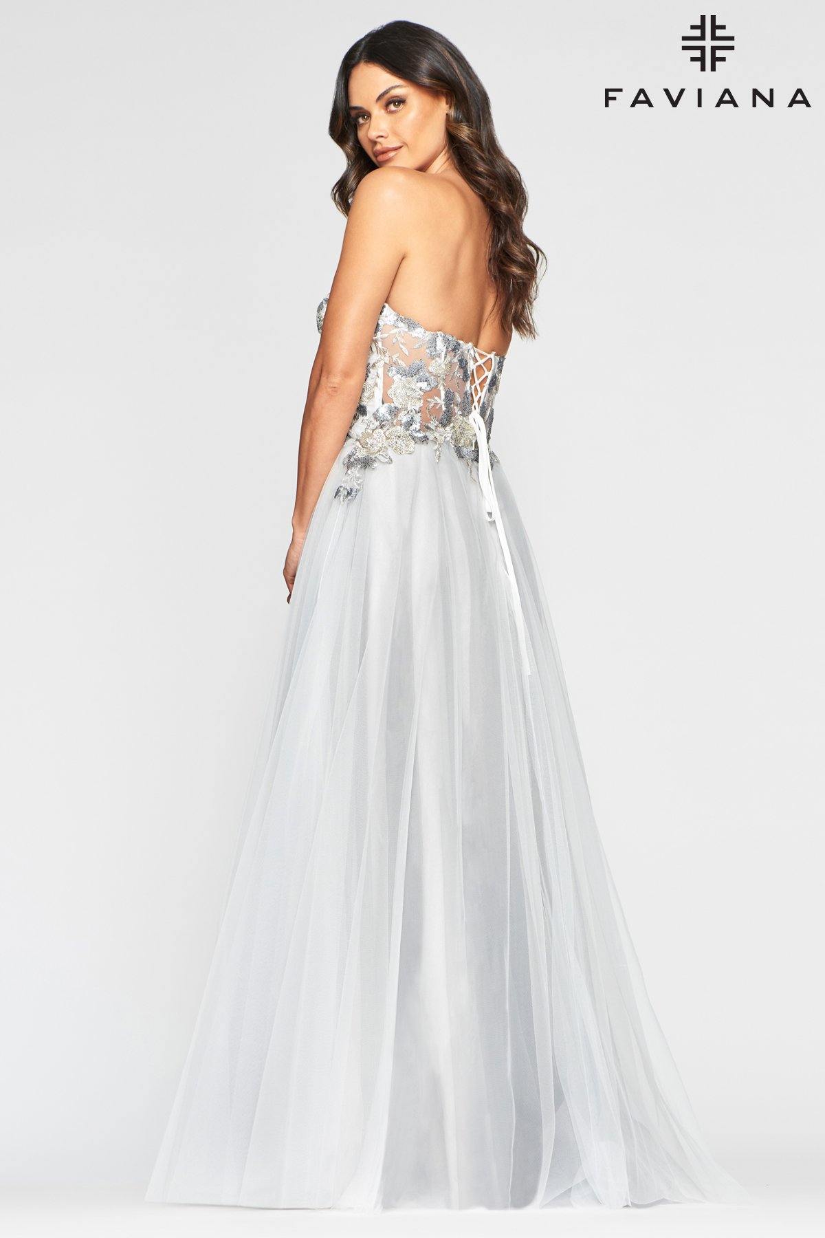 Faviana S10446 Long Strapless Formal Prom Dress - The Dress Outlet Faviana